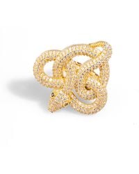 Ebru Jewelry - Majestic Diamond Snake Chunky Adjustable Ring - Lyst