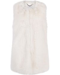ISSY LONDON - Neutrals Evie Sleeveless Gilet Vegan Luxe Faux Fur Cream - Lyst