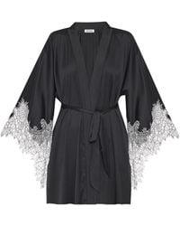 Avenue 8 - Lace Mini Silk Robe - Lyst