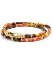 Nialaya - Jasper & Tiger Eye Heishi Wrap Bracelet - Lyst
