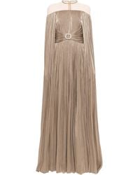 Nissa - Cape-Design Chiffon Maxi Dress - Lyst