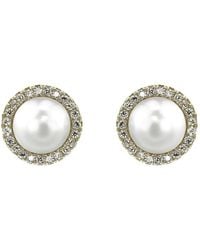VicStoneNYC Fine Jewelry - Natural Akoya Pearl And Diamond Stud Earrings With Screw Back - Lyst