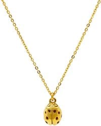 Lee Renee - Ladybird Necklace (wings Closed) – Gold - Lyst