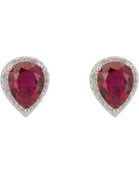 LÁTELITA London - Theodora Ruby Teardrop Gemstone Stud Earrings Silver - Lyst