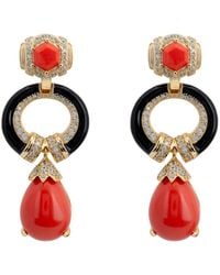 LÁTELITA London - Clara Bow Coral & Enamel Drop Earrings - Lyst