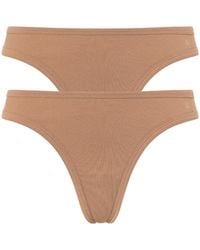 Nudea - Neutrals The Organic Cotton Dipped Thong Two Pack - Lyst
