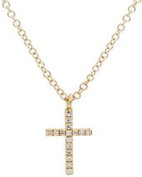 KAMARIA - Mini Diamond Cross Necklace - Lyst