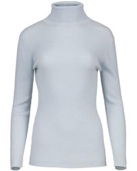 Conquista - Fitted Polo Neck Wool Blend Top - Lyst