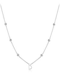 Didier Dubot - Miss. Doux D Necklace With Crystal Accents - Lyst
