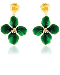 Milou Jewelry - Clover Flower Drop Earrings - Lyst