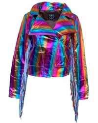 Any Old Iron - Metallic Leather Moto - Lyst