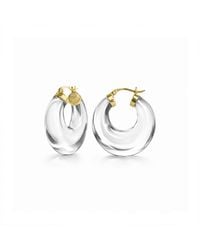 Gold & Honey - Clear Chunky Graduated Lucite Hoop Earrings - Lyst