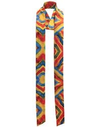 Janara Jones - Lizards Print Satin Scarf - Lyst