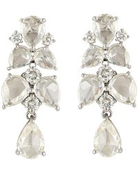 Artisan - Ice Diamond Floral Drop Earrings - Lyst