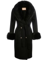Santinni - Marlene Cashmere & Wool Coat With Faux Fur - Lyst