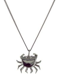 Origami Jewellery Mini Crab Necklace Gun Metal - Black