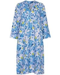 NoLoGo-chic - Plum Print Picot Midi Dress Linen Multi - Lyst