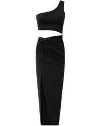 OW Collection - Isabella One Shoulder Cut Out Midi Dress - Lyst