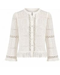 Rose & Nancy - Abi Ivory Long Sleeve Lace Blouse - Lyst