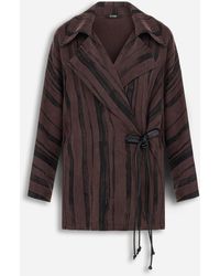 Nocturne - Printed Tie Wrap Jacket - Lyst