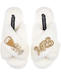 Laines London - Classic Laines Slippers With Wedding Champers & Mrs Brooches - Lyst