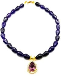 Achala Handcrafted - Jade Crystal Drop Necklace - Lyst