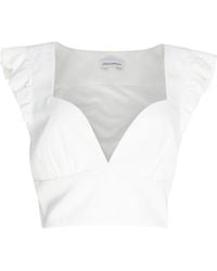 Circular Path - Crop Bustier Mini Puff Cap Sleeve Top - Lyst