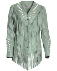 Zasta Studio - The Leader- Beads & Fringes Leather Jacket - Lyst