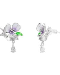 Spero London - Pansy Floral Earring - Lyst