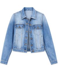 Yumi' - Stretch Washed Denim Jacket - Lyst
