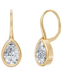 Öugie - The Pear Diamond Bezel Drop Earrings - Lyst