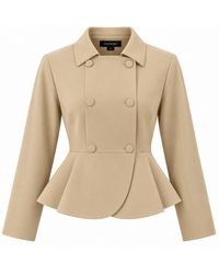 Smart and Joy - Fitted Double-Breasted Blazer With A Peplum - Lyst
