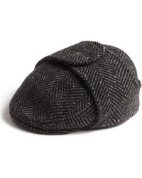 Dasmarca Hats - Logan Charcoal Tweed Wool Checks Italian Cap With Earflaps Trapper - Lyst