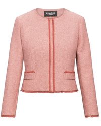 Rumour London Eleanor Soft Pink Tweed Jacket With Fringing Detail