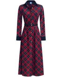 Why Mary - Marion Classic Tartan A-Line Midi Dress - Lyst