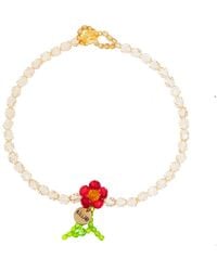 Tillie Beads - Neutrals Bold Daisy Beaded Handmade Necklace - Lyst