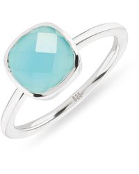 Auree - Brooklyn Aqua Chalcedony Sterling Ring - Lyst
