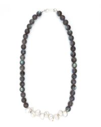 Shar Oke - Labradorite & Baroque Freshwater Pearl Beaded Necklace - Lyst
