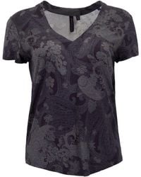 lords of harlech - Victoria Paisley Explosion V-Neck Printed Top - Lyst