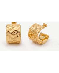 Elk & Bloom - 14K Hammered Flattie Hoops - Lyst