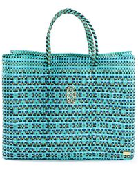 Lolas Bag - Turquoise Book Tote Bag With Clutch - Lyst