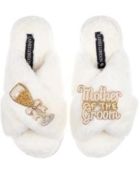 Laines London - Neutrals Classic Laines Slippers With Mother Of The Groom Brooches - Lyst