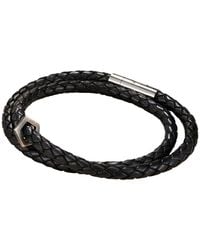 Posh Totty Designs - Mens Silver & Leather Geometric Bracelet - Lyst