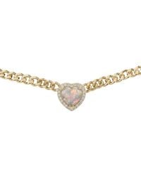 BLOOMTINE | Earth Angel HQ - Loves Frequency Mini Plated Multi Colour Fire Opal Heart Choker Necklace - Lyst