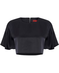 Pcfg - Pure Silk Oversized Silk Crop Top - Lyst