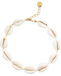 Adriana Pappas Designs - Mini Natural Shell Anklet On Colored Cord - Lyst