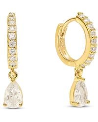 Esterah - Pear Cut Huggie Earrings - Lyst