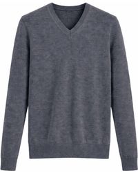 Nuvv Collection - V-Neck Merino Wool Sweater Italian Premium Yarn - Lyst