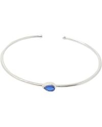 Harfi - Minimalist Sterling Sapphire September Birthstone Bangle Bracelet - Lyst