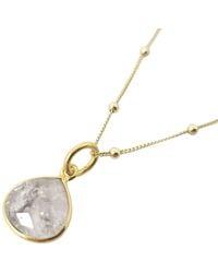 Harfi - Vermeil Plated Herkimer Diamond April Birthstone Crystal Necklace - Lyst